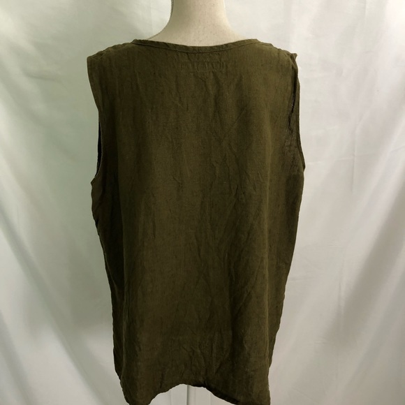 FLAX Linen Tunic Sleeveless Pullover Top Boho L - Picture 4 of 5